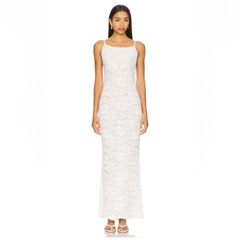 Superdown White Backless Lace Dress